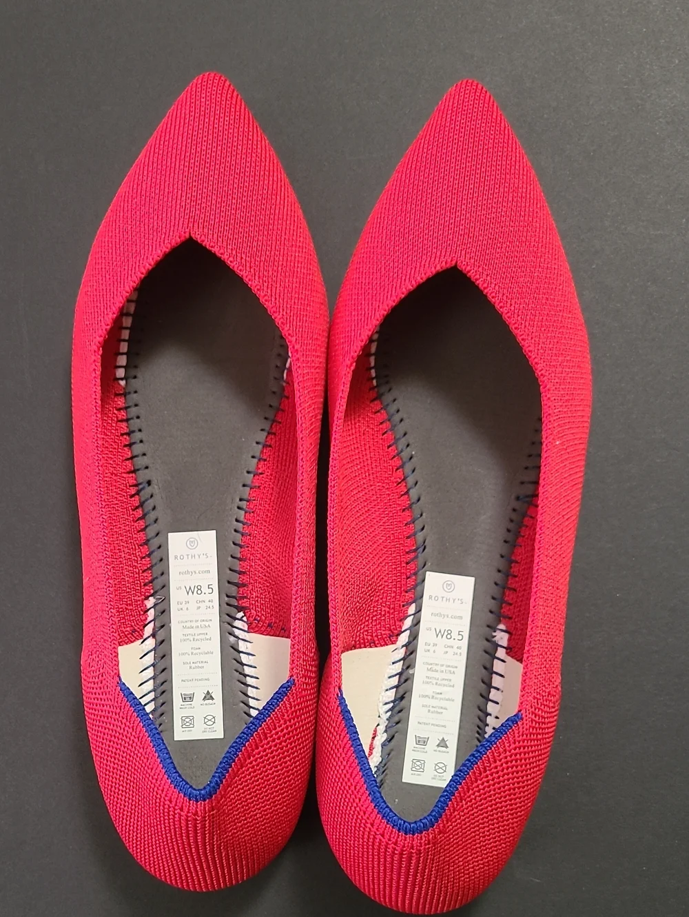 NWOT Rothy's Women's Minimalists Comfy Stylish Popular Modern Chile Red Sz.8 5